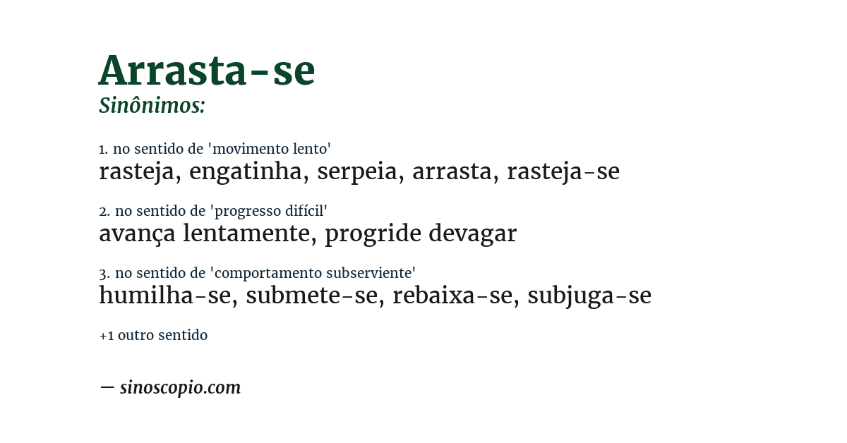 Sinônimo de arrasta-se