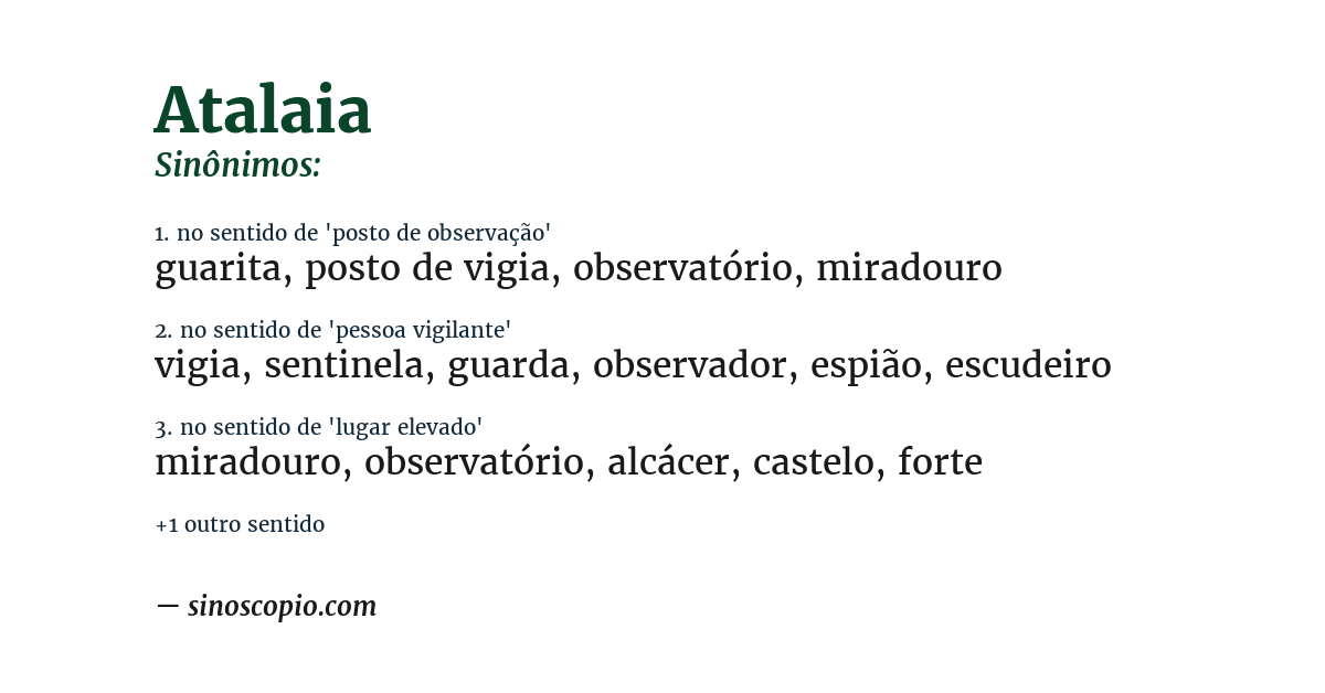 Sinônimo de atalaia
