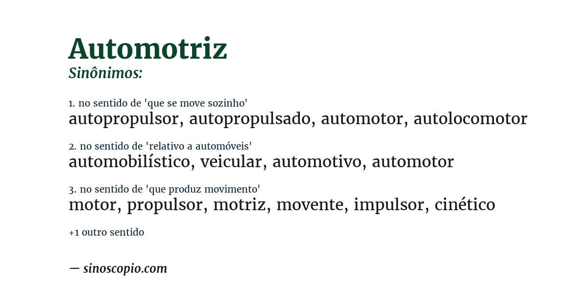 Sinônimo de automotriz
