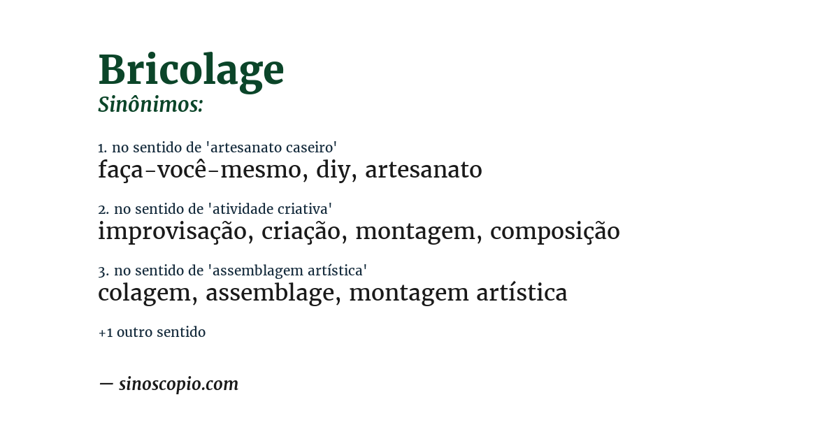 Sinônimo de bricolage