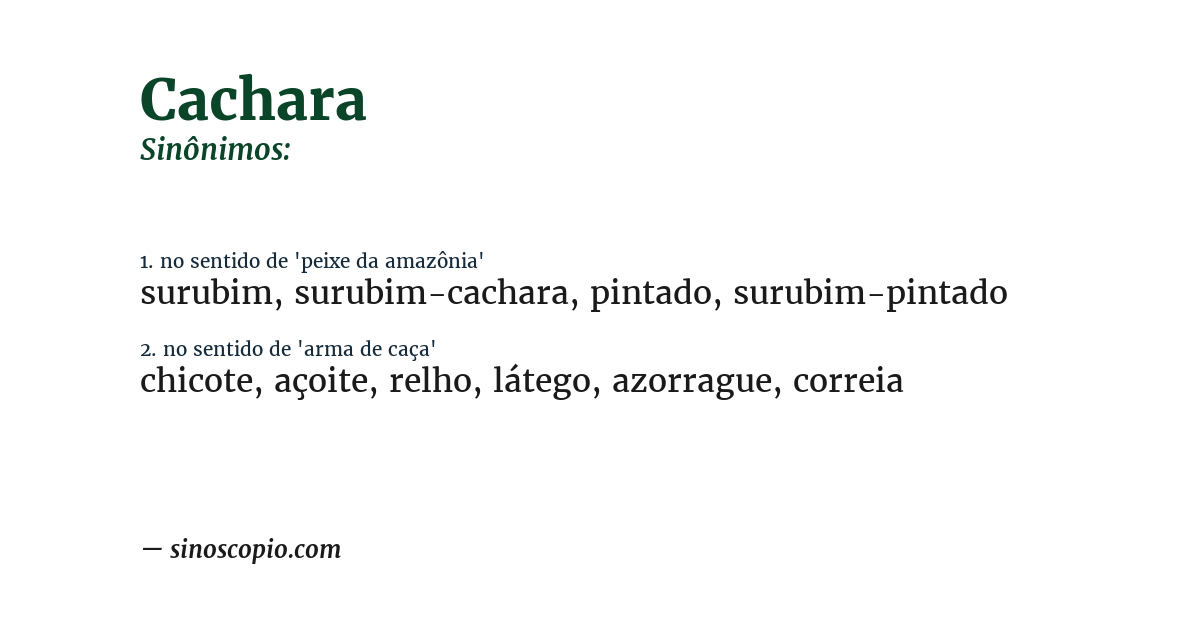 Sinônimo de cachara