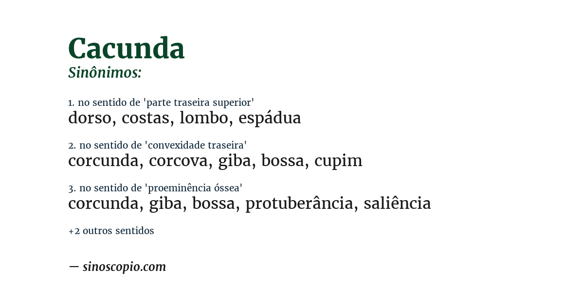 Sinônimo de cacunda