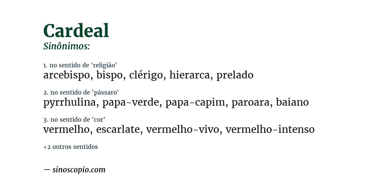 Sinônimo de cardeal