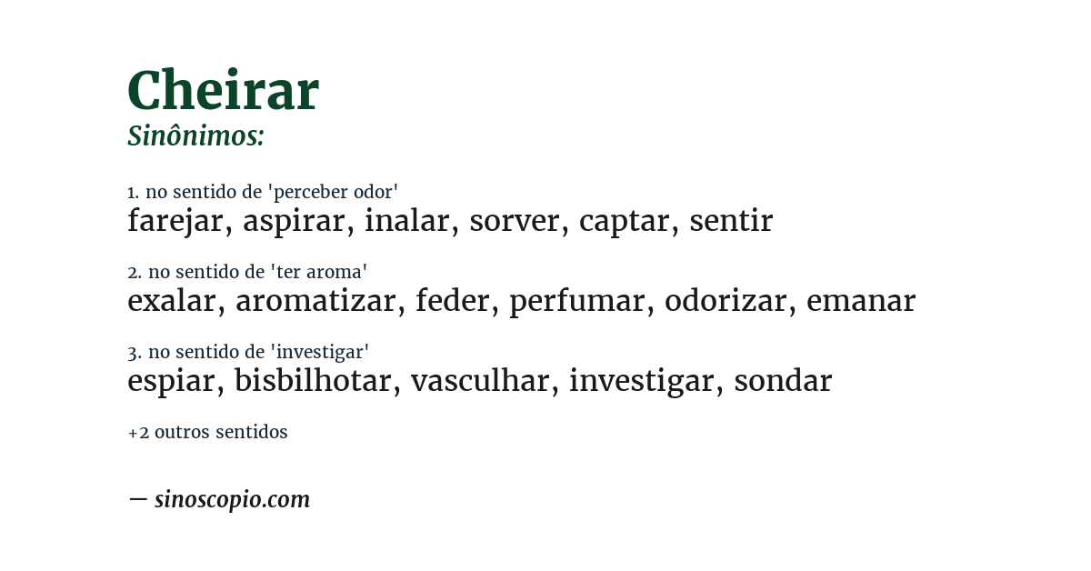 Sinônimo de cheirar