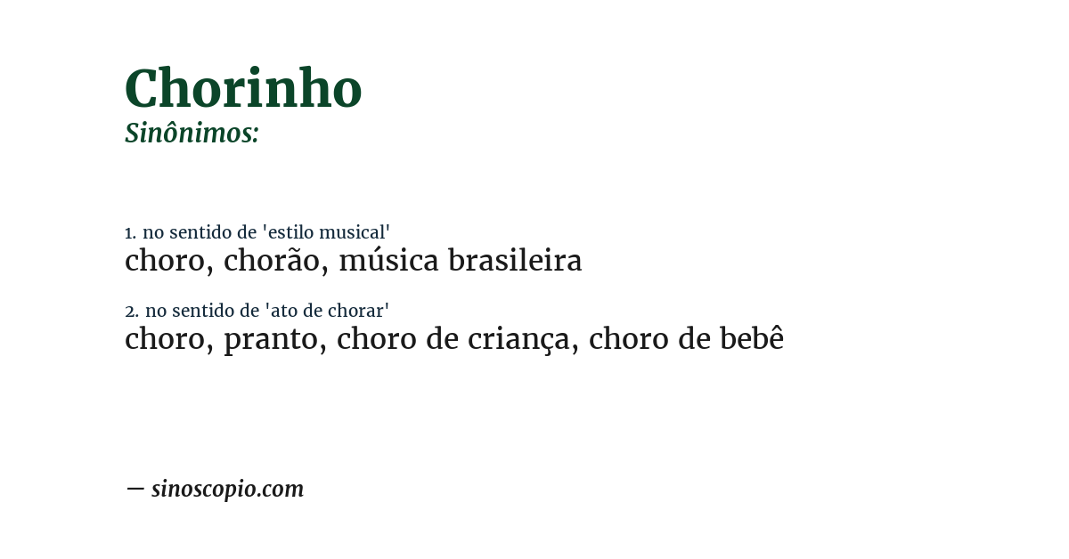 Sinônimo de chorinho