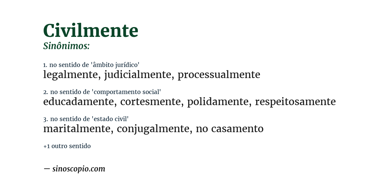 Sinônimo de civilmente