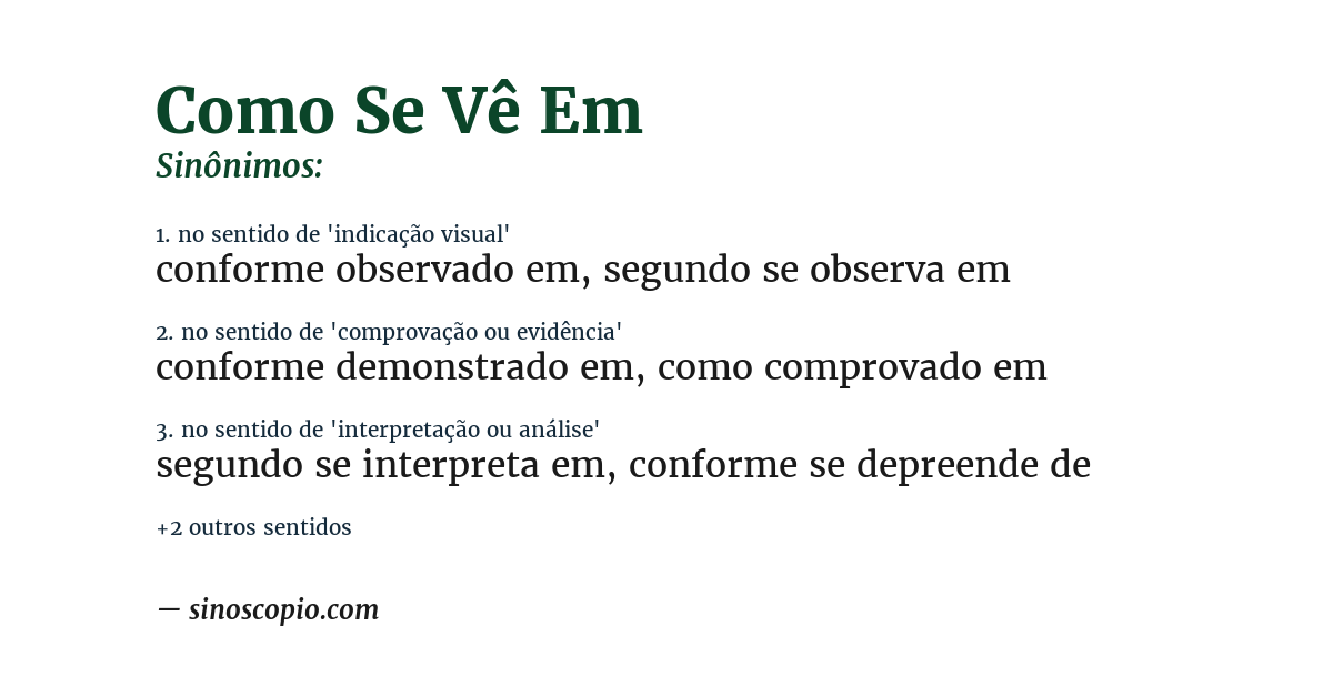 Sinônimo de como se vê em