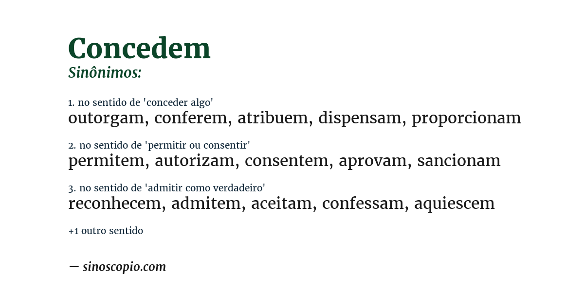 Sinônimo de concedem