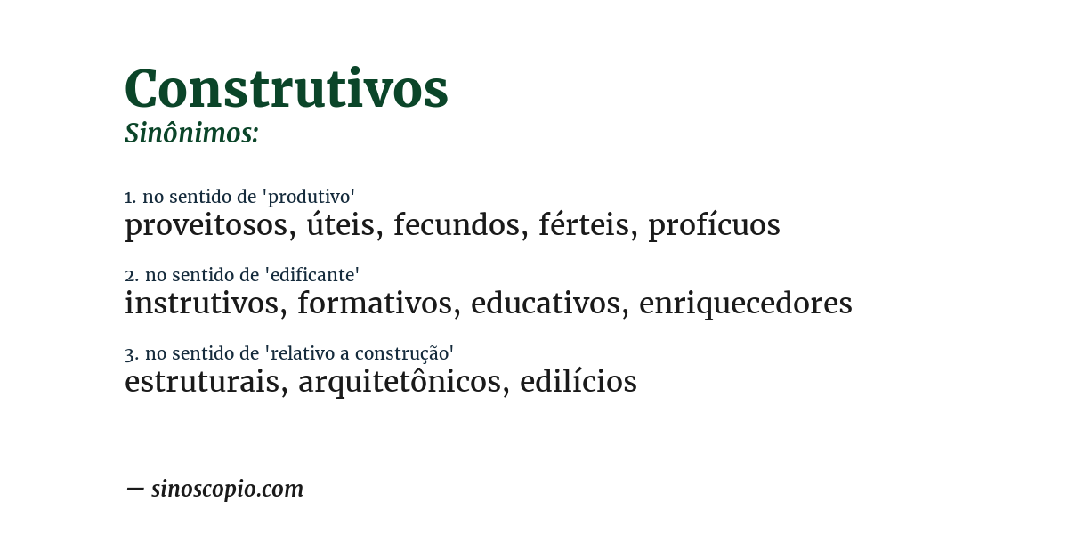 Sinônimo de construtivos