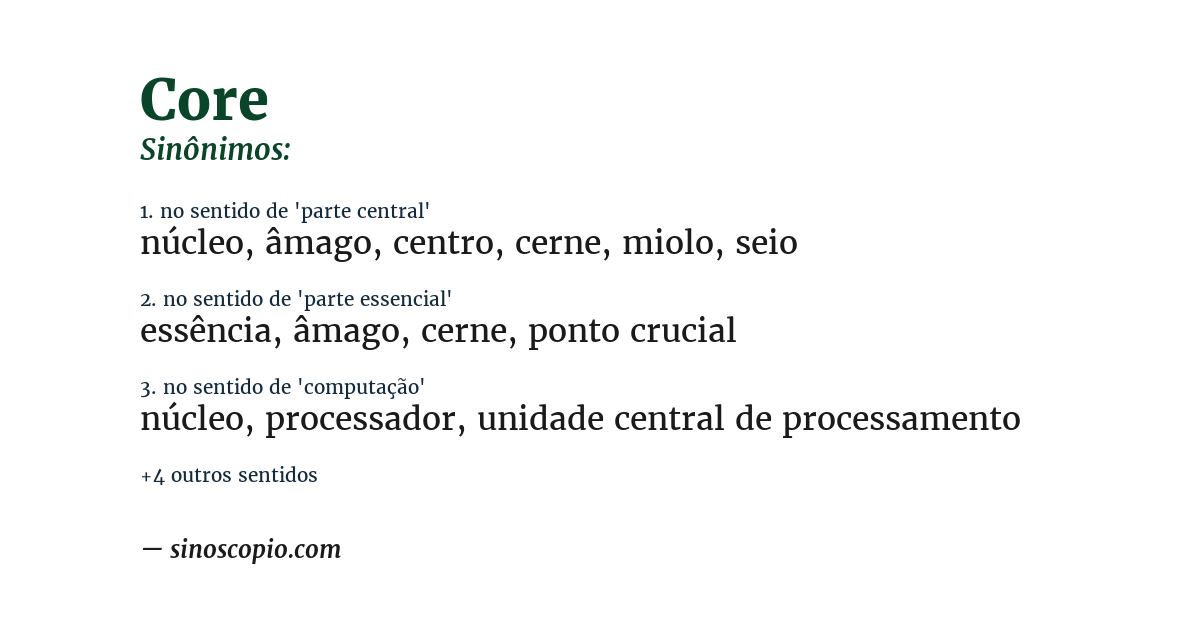 Sinônimo de core