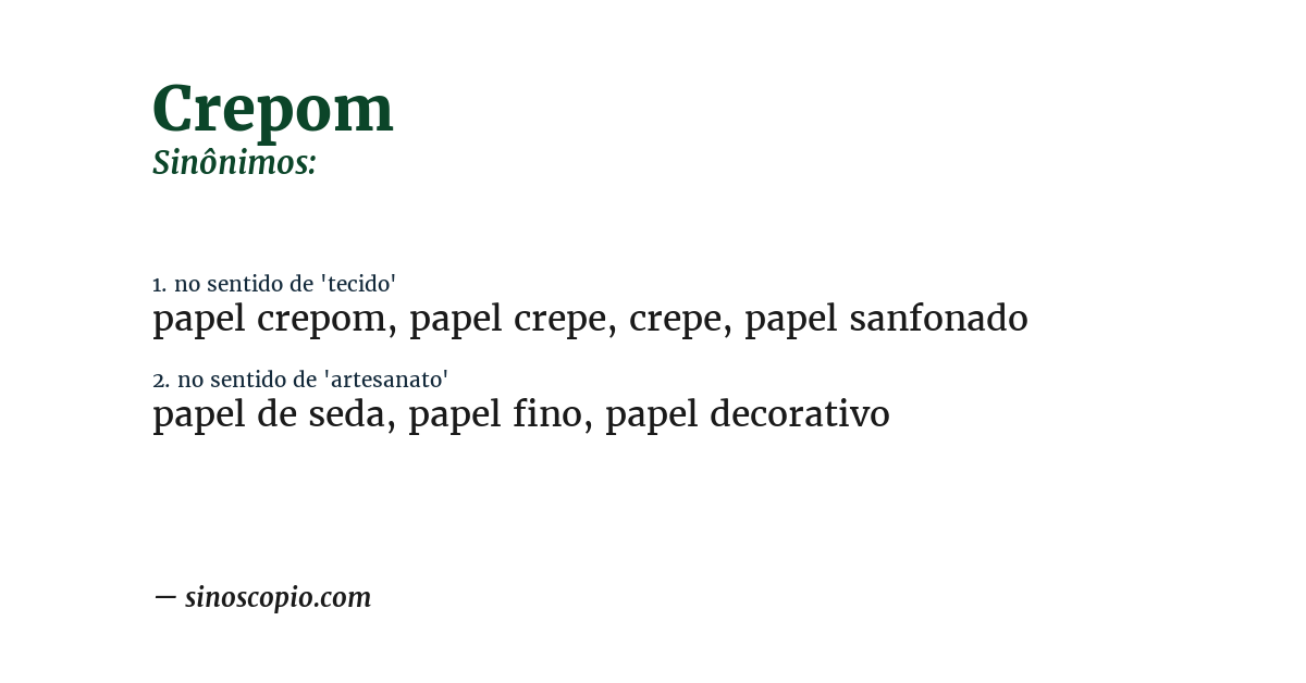 Sinônimo de crepom