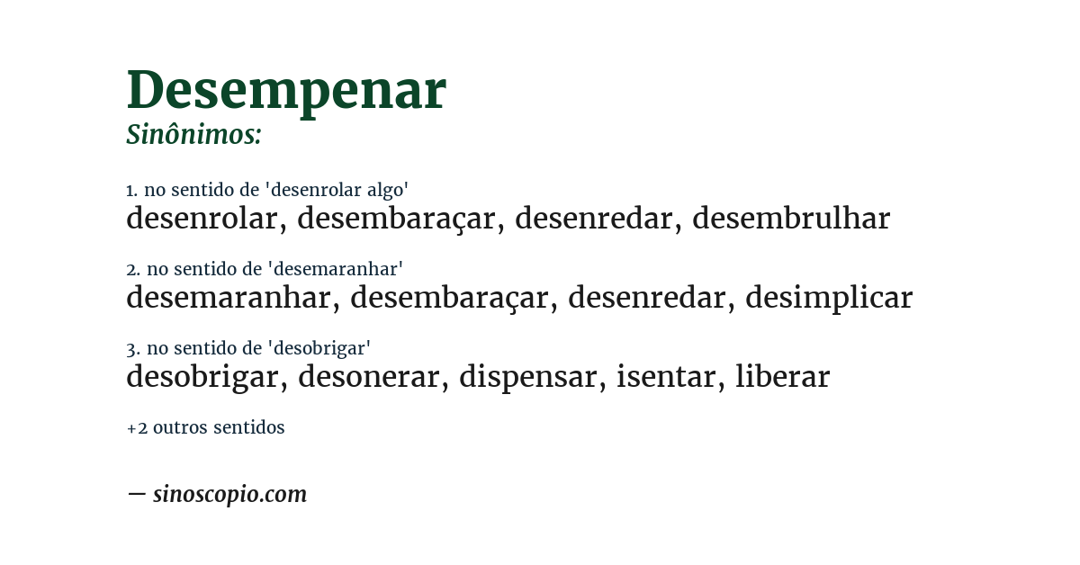 Sinônimo de desempenar