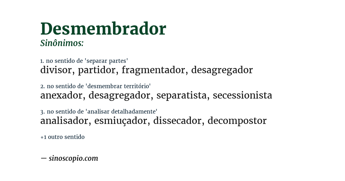 Sinônimo de desmembrador