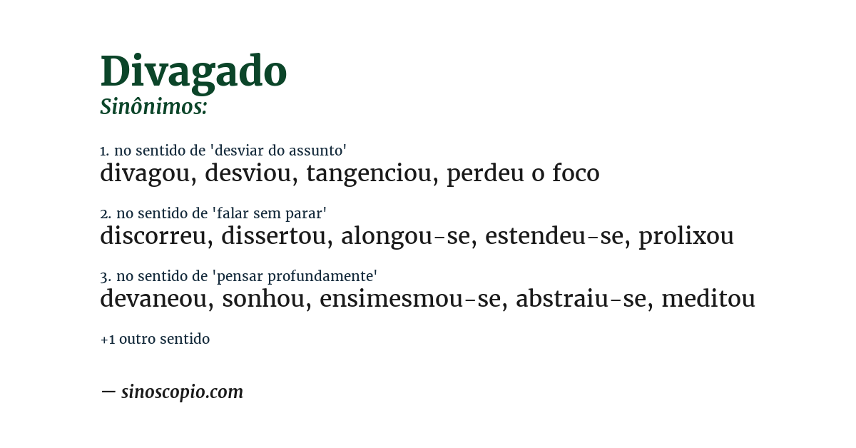 Sinônimo de divagado