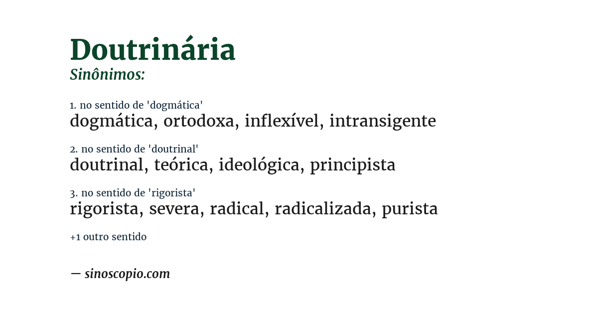 Sinônimo de doutrinária