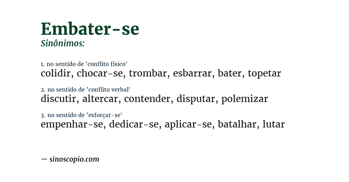Sinônimo de embater-se