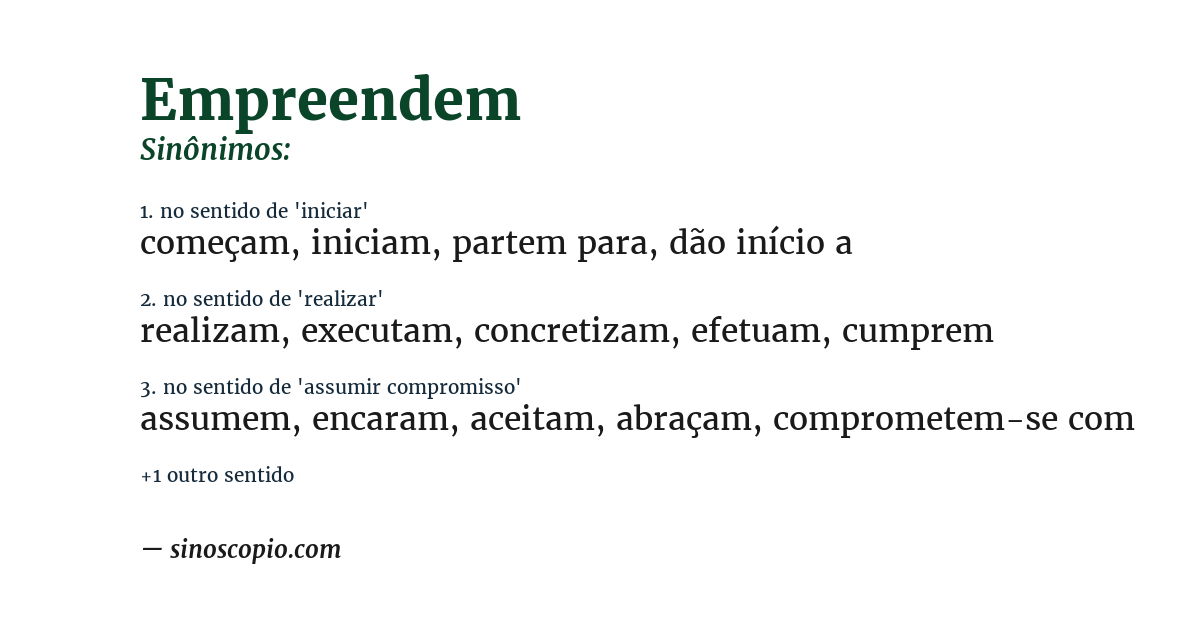 Sinônimo de empreendem