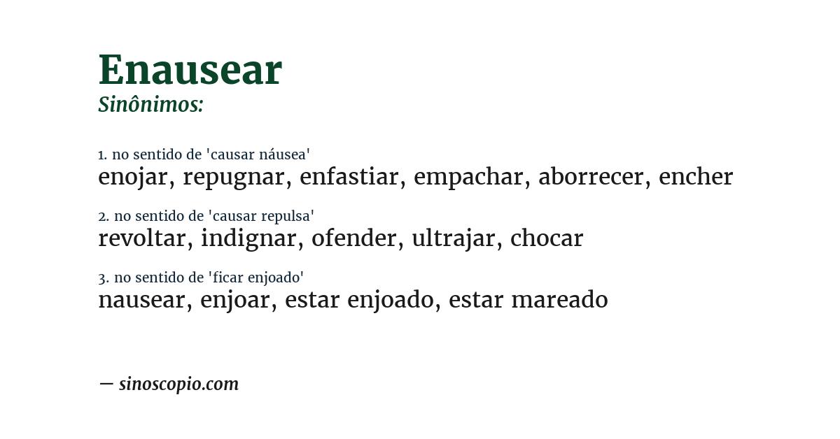Sinônimo de enausear