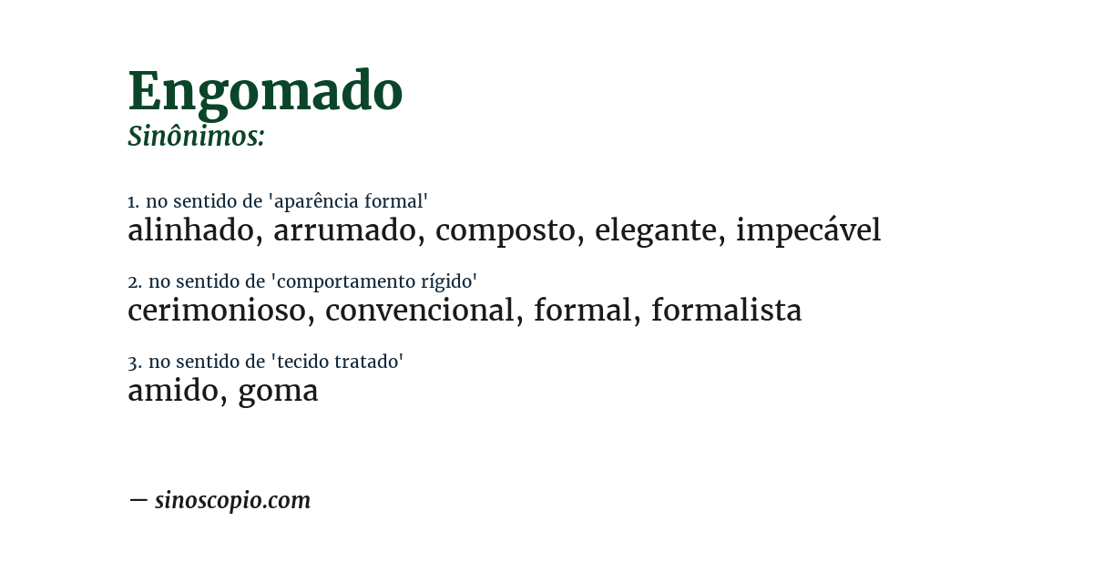 Sinônimo de engomado