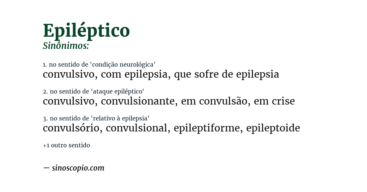 Sinônimo de epiléptico