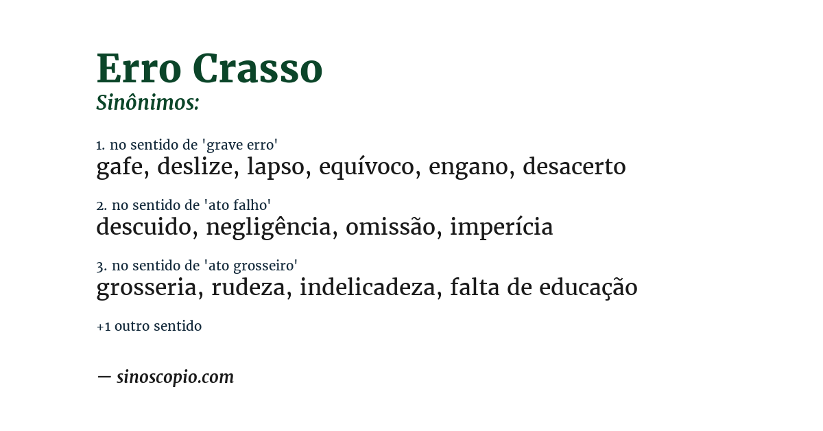 Sinônimo de erro crasso