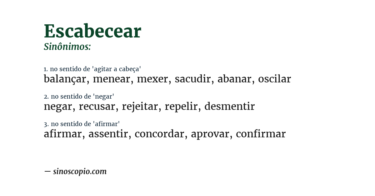Sinônimo de escabecear