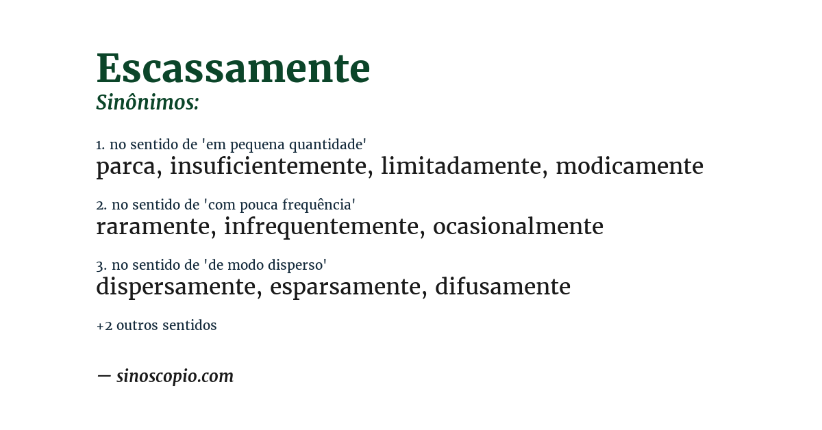 Sinônimo de escassamente
