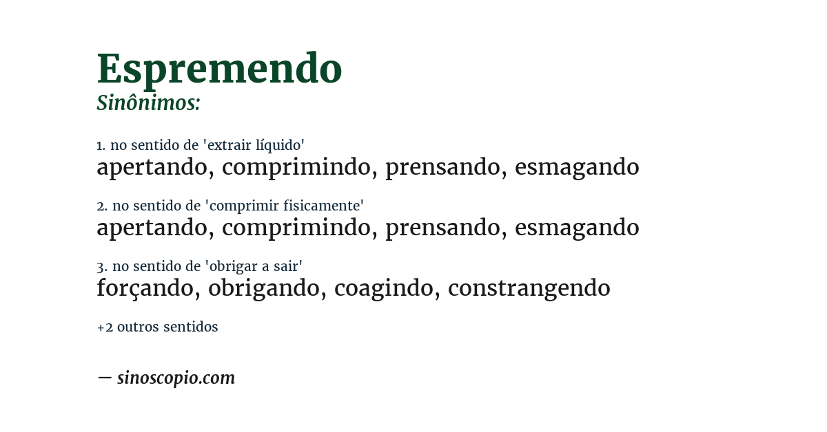 Sinônimo de espremendo