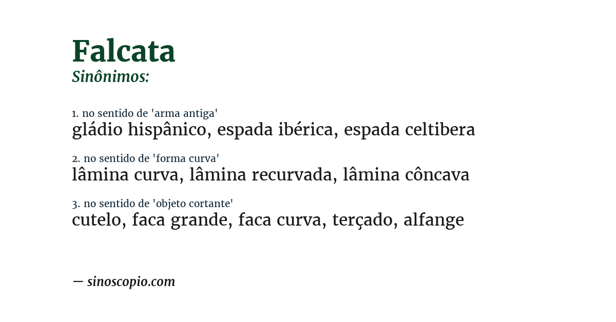 Sinônimo de falcata