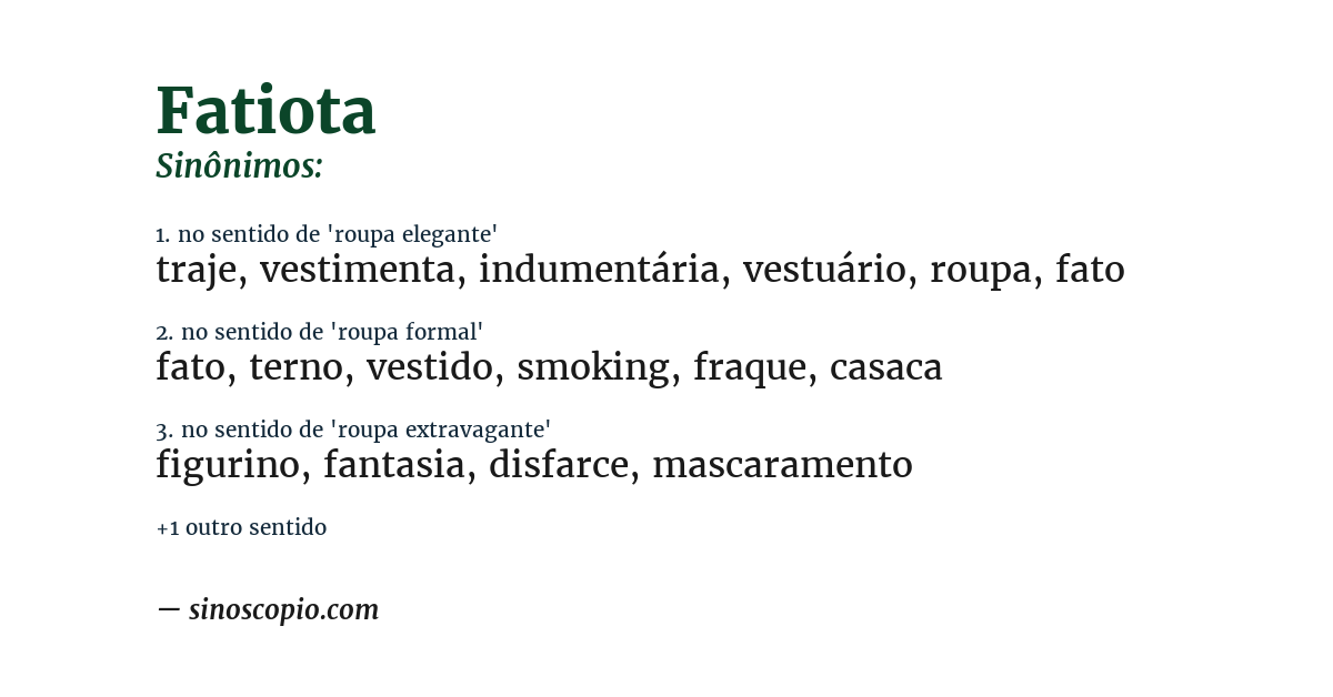 Sinônimo de fatiota