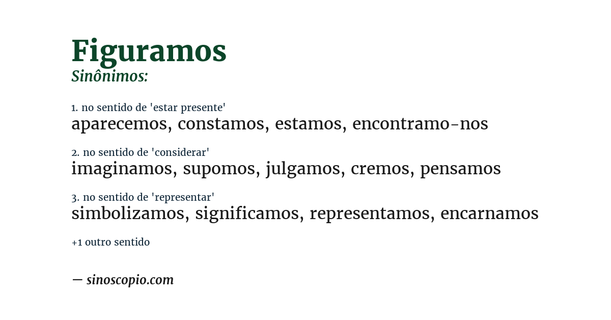 Sinônimo de figuramos