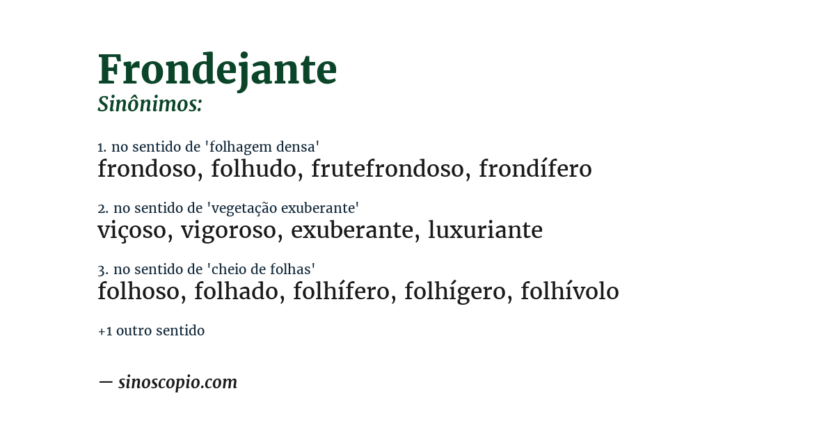 Sinônimo de frondejante