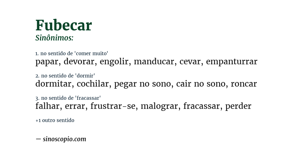 Sinônimo de fubecar
