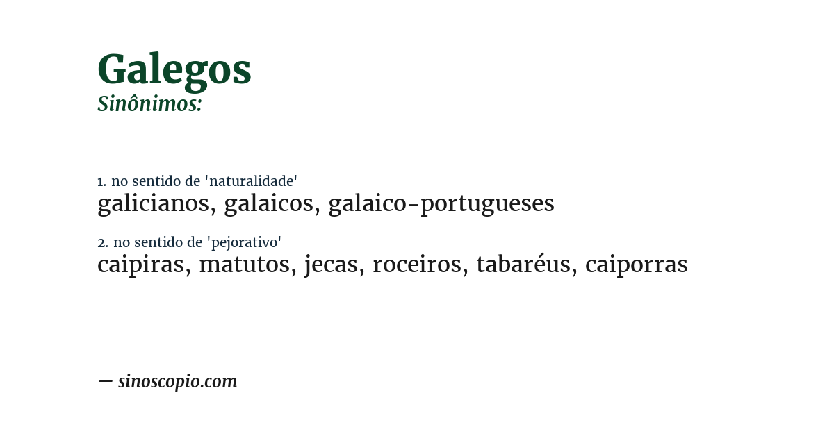 Sinônimo de galegos