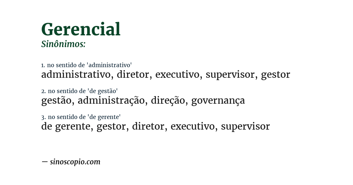 Sinônimo de gerencial