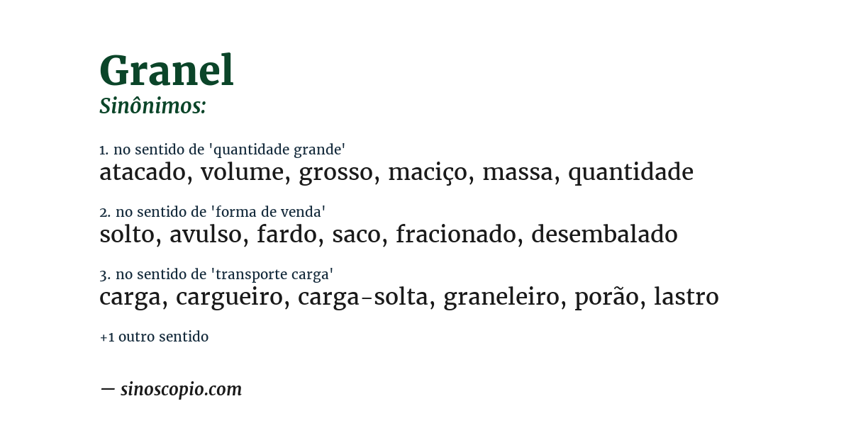 Sinônimo de granel