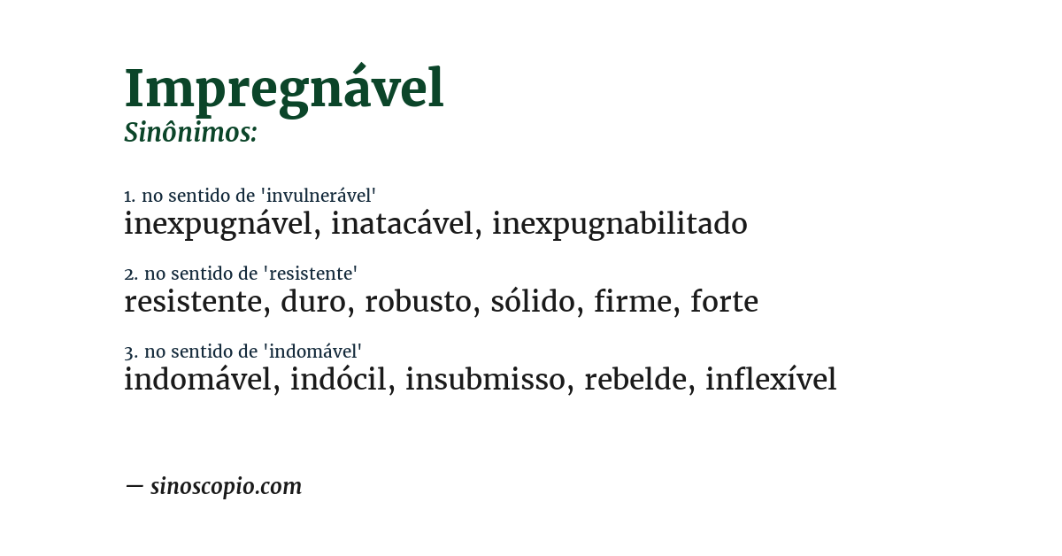 Sinônimo de impregnável