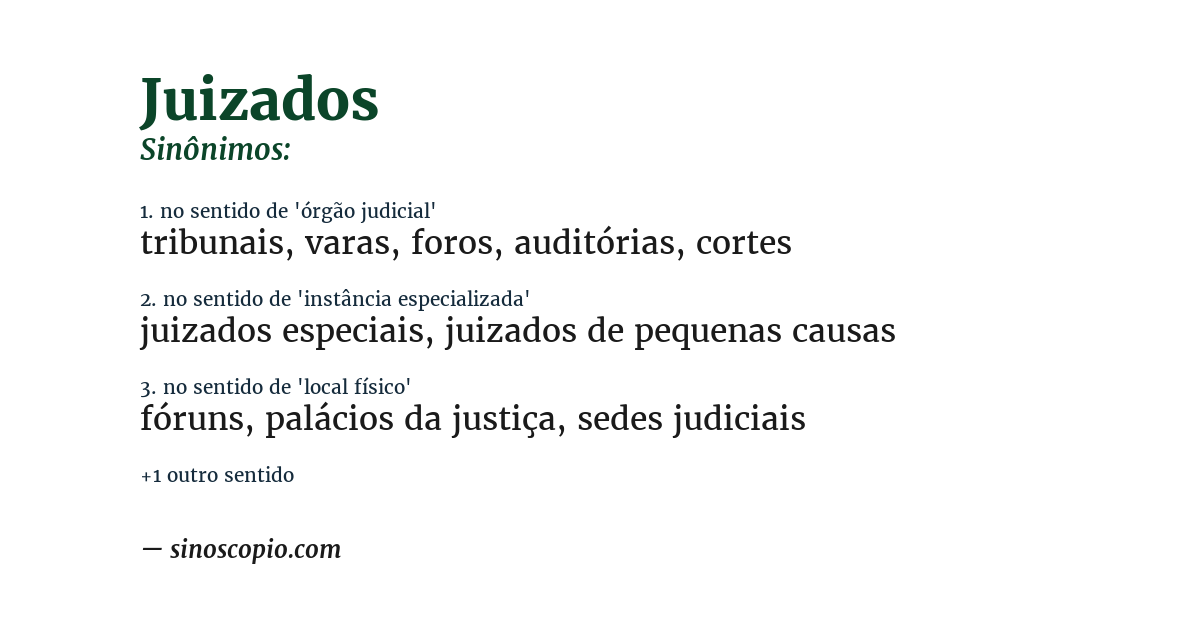 Sinônimo de juizados