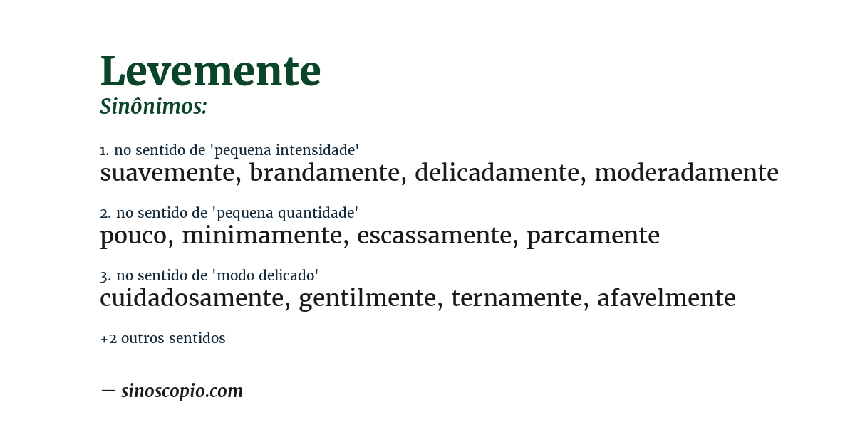 Sinônimo de levemente