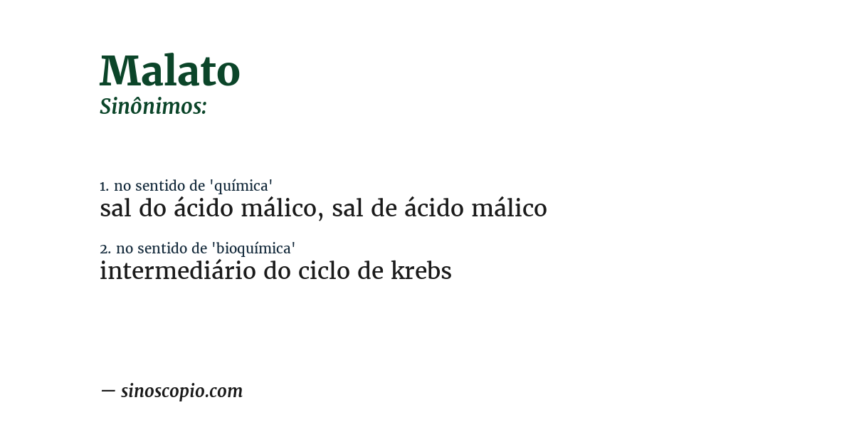 Sinônimo de malato