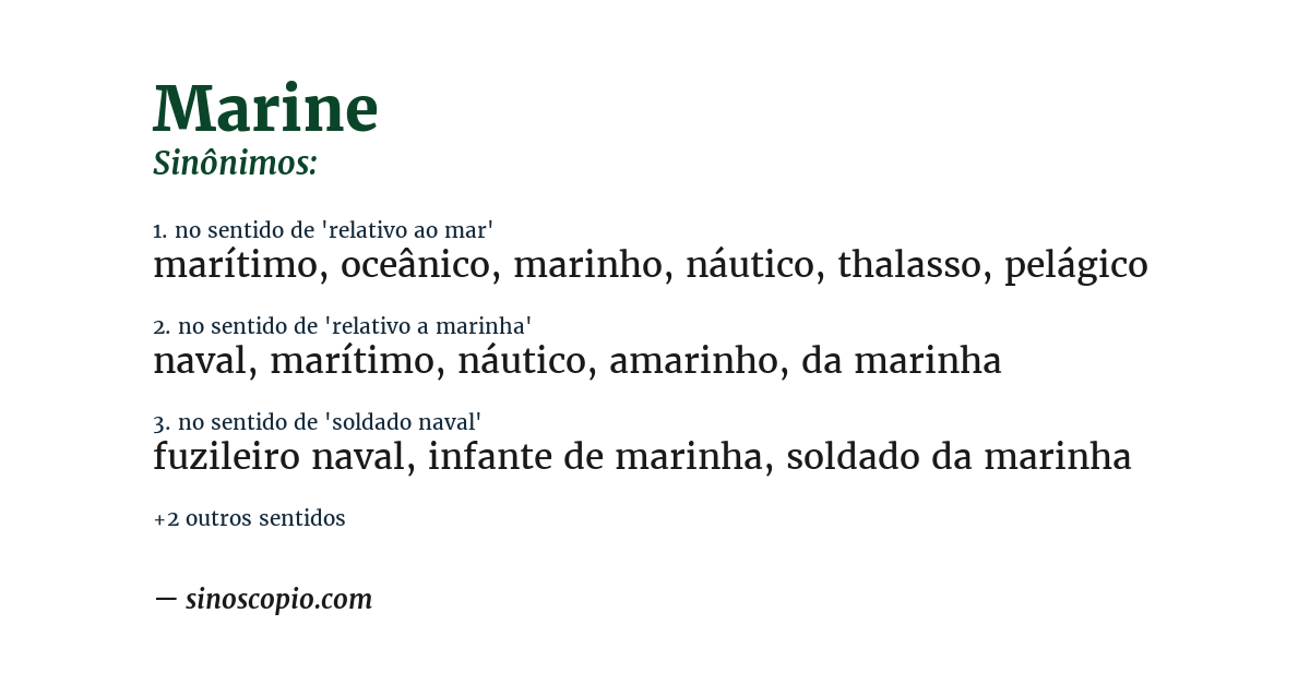 Sinônimo de marine