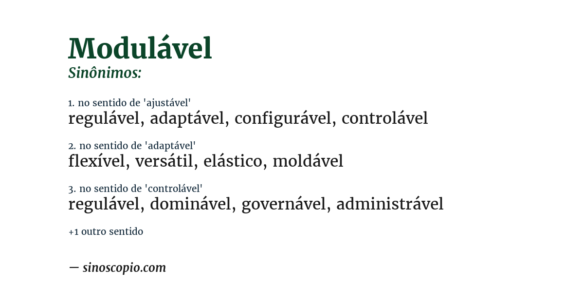 Sinônimo de modulável
