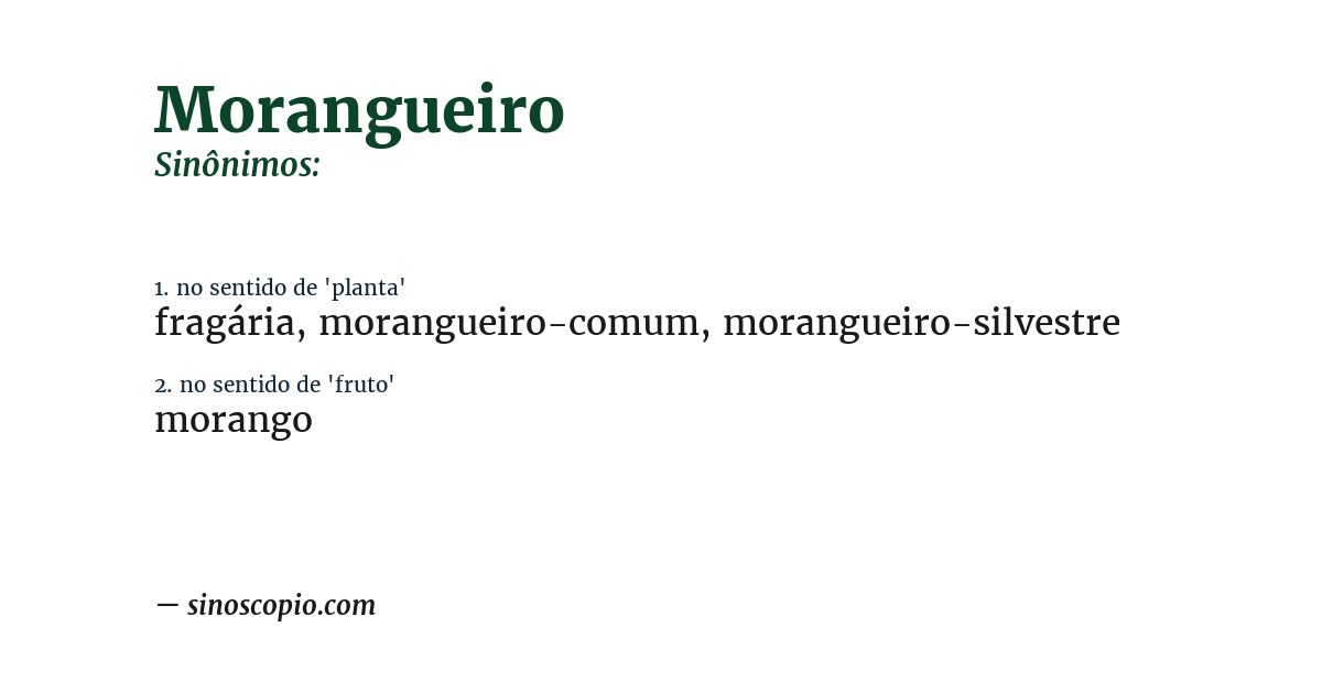 Sinônimo de morangueiro
