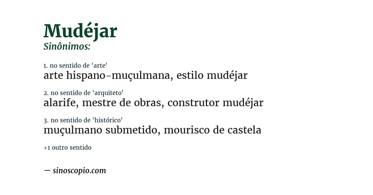 Sinônimo de mudéjar