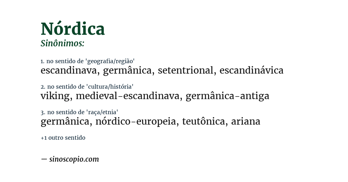 Sinônimo de nórdica