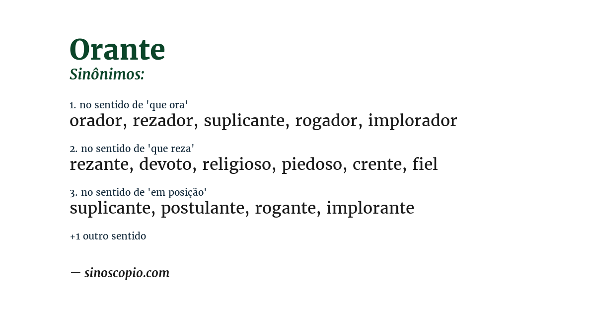 Sinônimo de orante
