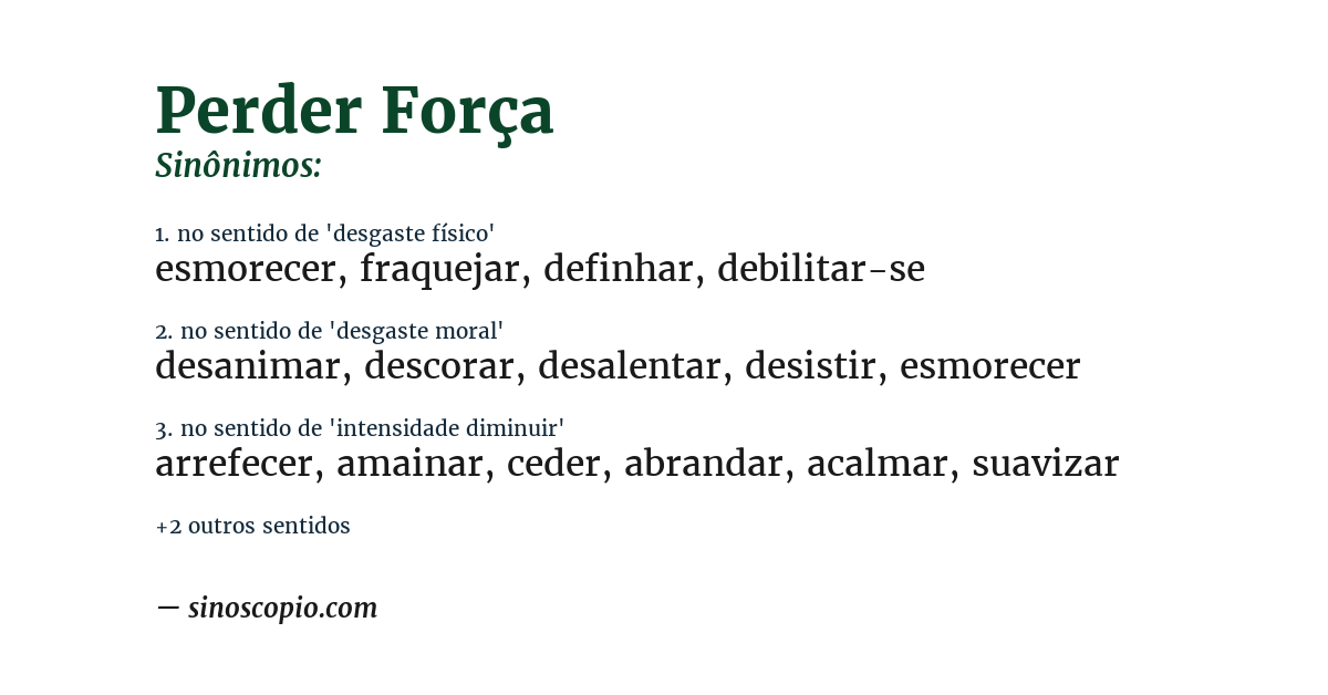 Sinônimo de perder força