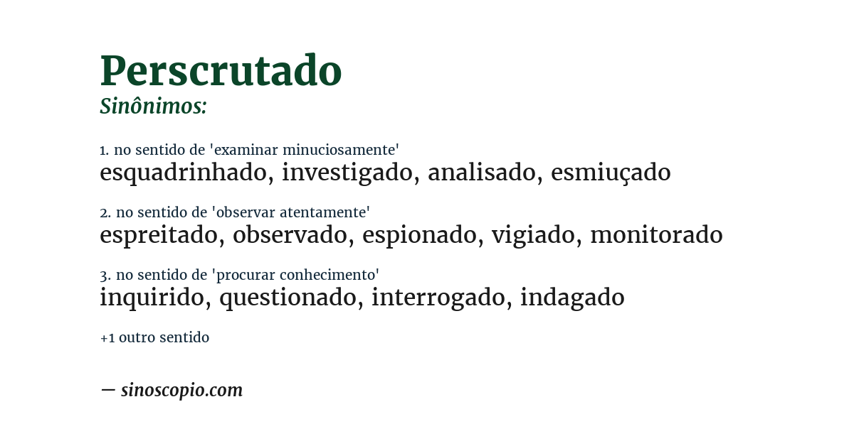 Sinônimo de perscrutado
