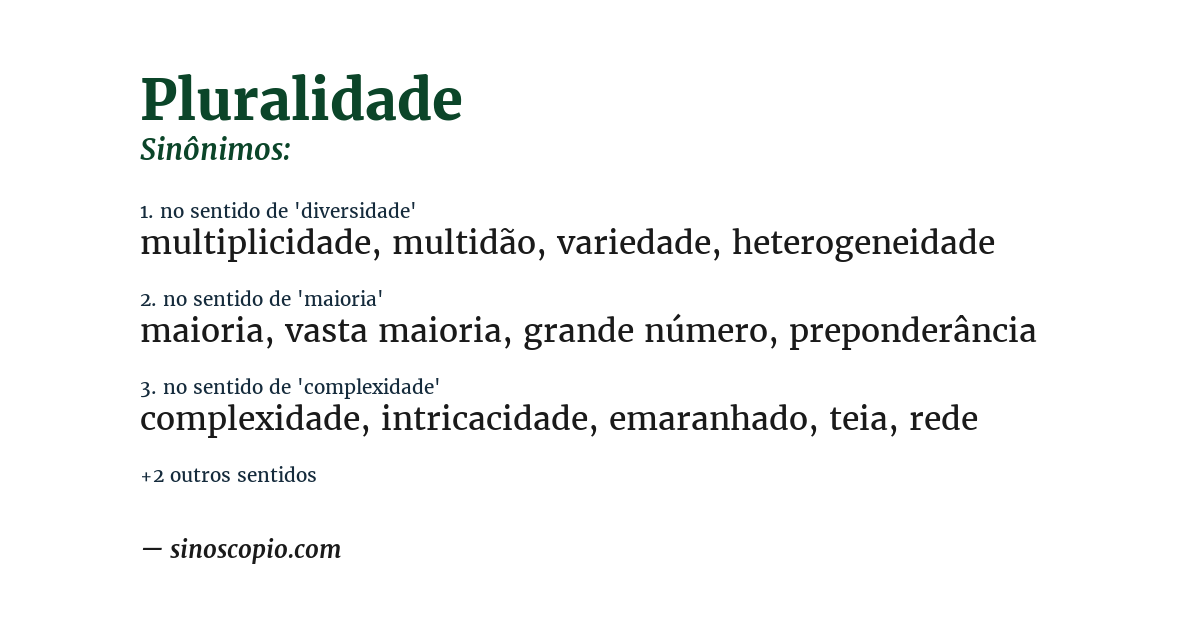 Sinônimo de pluralidade