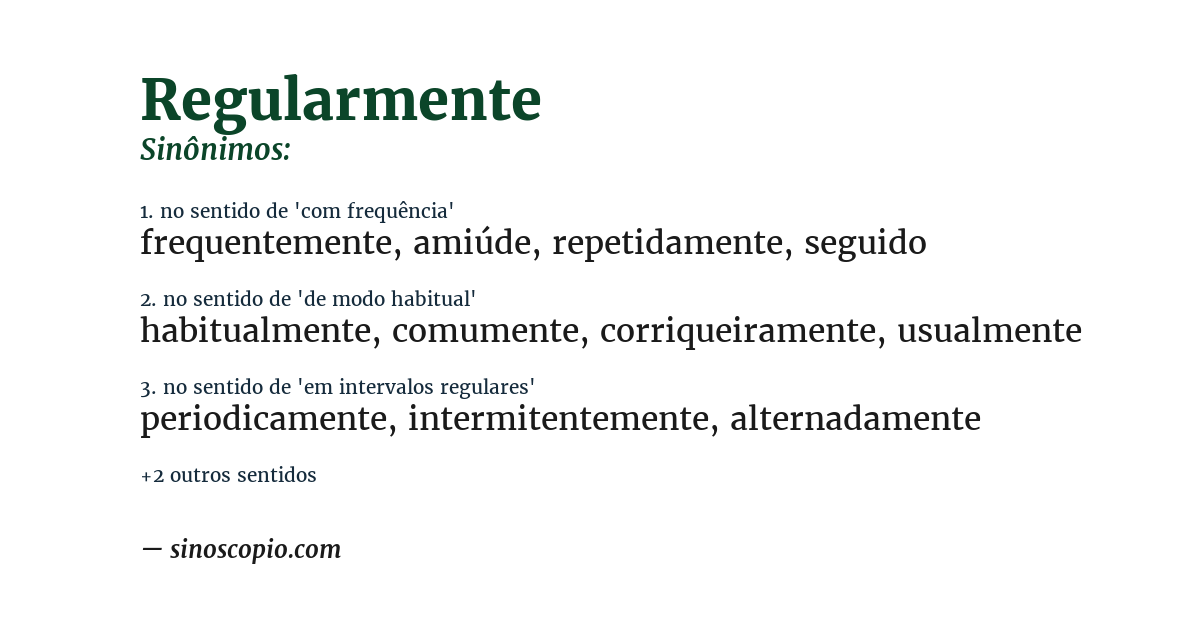 Sinônimo de regularmente